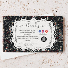 Tarjeta De Agradecimiento Patrón de Herramientas Antiguas de Barbería
