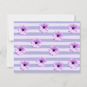Tarjeta De Agradecimiento Patrón de margarita azul y púrpura