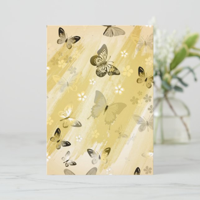 Tarjeta De Agradecimiento Patrón de mariposa 10 (Anverso de pie)