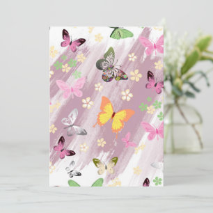 Tarjeta De Agradecimiento Patrón de mariposa 7