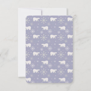 Tarjeta De Agradecimiento Patrón de navidades con osos polares y copos de ni