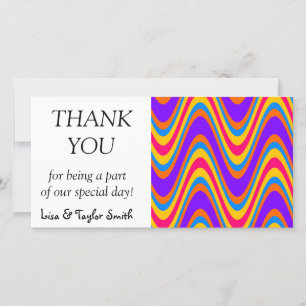 Tarjeta De Agradecimiento Patrón de ondas coloridas
