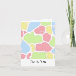 Tarjeta De Agradecimiento Patrón de pelaje de jirafa multicolor