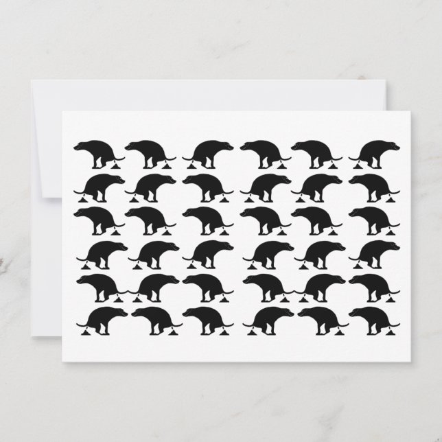 Tarjeta De Agradecimiento Patrón de Perro Defecando Divertido (Anverso)