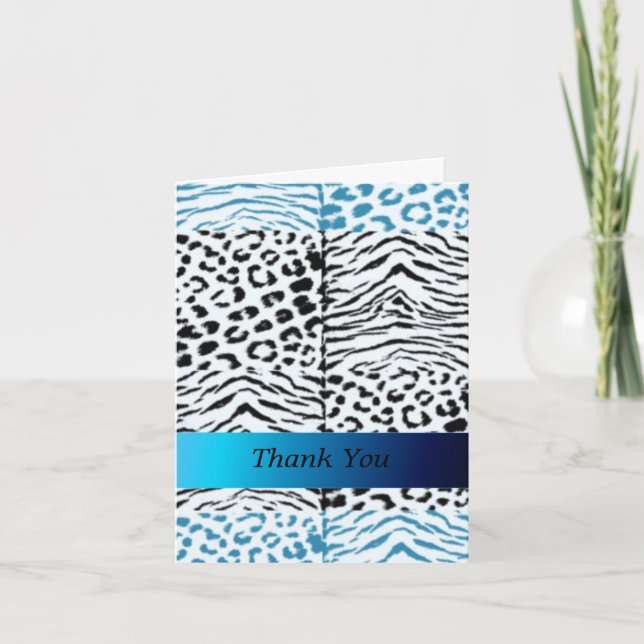 Tarjeta De Agradecimiento Patrón de pieles animales salvajes Gracias (Anverso)