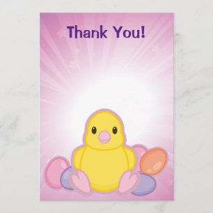 Tarjeta De Agradecimiento Patrón de pollito de primavera