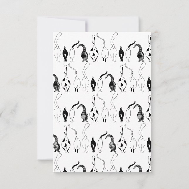 Tarjeta De Agradecimiento Patrón de puntas de gato (Anverso)