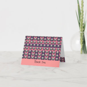 Tarjeta De Agradecimiento Patrón de puntos grises, rosados y morados, gracia