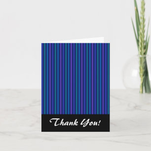 Tarjeta De Agradecimiento Patrón de rayas verticales azul verde púrpura