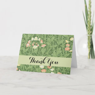 Tarjeta De Agradecimiento Patrón de Sweet Pea de William Morris Botánico Vin