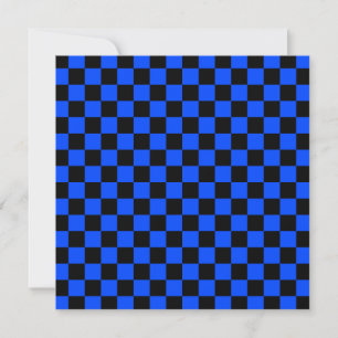 Tarjeta De Agradecimiento Patrón de tablero de ajedrez azul y negro