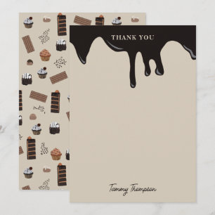 Tarjeta De Agradecimiento Patrón de tema de chocolate personalizado