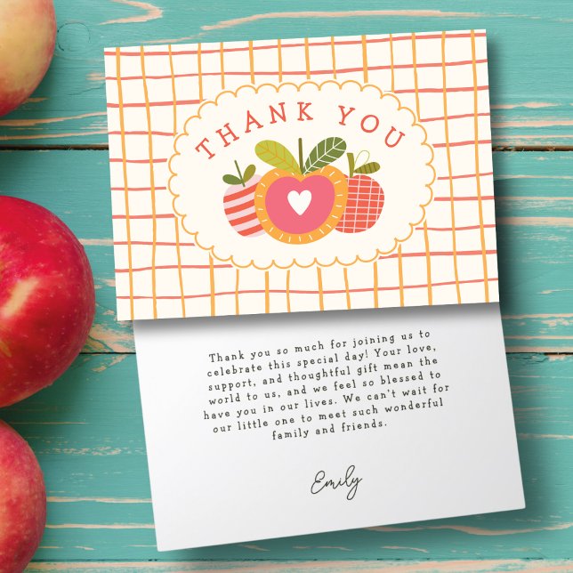 Tarjeta De Agradecimiento Patrón de temas de Apple of Our Eye Otumbe en Baby (Subido por el creador)