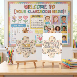 Tarjeta De Agradecimiento Patrón de útiles escolares para maestros de pastel