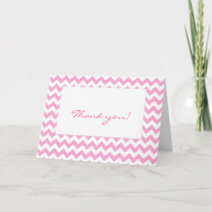 Tarjeta De Agradecimiento Patrón de zigzag de chevron rosado