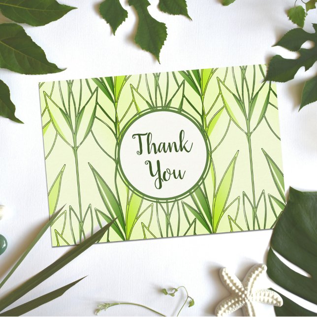 Tarjeta De Agradecimiento Patrón decáreo de la naturaleza del follaje tropic (Subido por el creador)