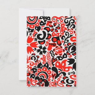 Tarjeta De Agradecimiento patrón floral abstracto del arte popular étnico uc