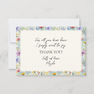 Tarjeta De Agradecimiento Patrón floral de margarita amarilla