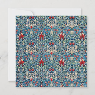Tarjeta De Agradecimiento Patrón floral en hojas verdes fondo azul