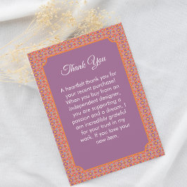 Tarjeta De Agradecimiento Patrón Floral Geométrico Premium Nativo Americano
