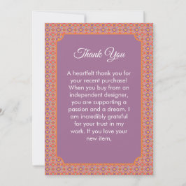 Tarjeta De Agradecimiento Patrón Floral Geométrico Premium Nativo Americano