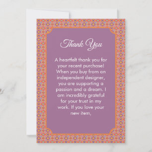Tarjeta De Agradecimiento Patrón Floral Geométrico Premium Nativo Americano