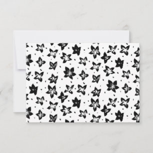 Tarjeta De Agradecimiento Patrón floral reconstruido - Gótico acromático