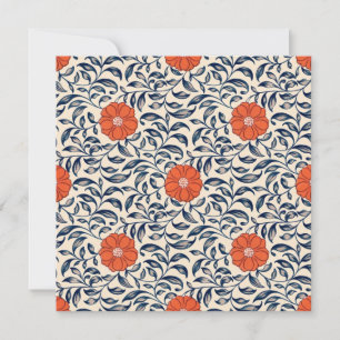 Tarjeta De Agradecimiento Patrón floral sin costuras con flor naranja vibran