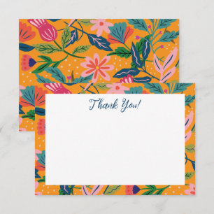 Tarjeta De Agradecimiento Patrón floral tropical moderno