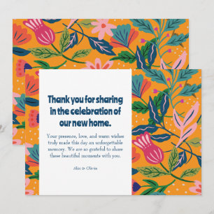 Tarjeta De Agradecimiento Patrón floral tropical moderno