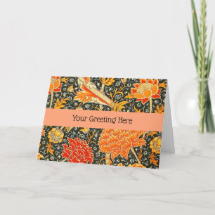 Tarjeta De Agradecimiento Patrón floral vintage de William Morris Cray