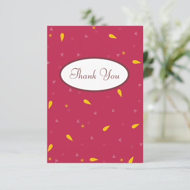Tarjeta De Agradecimiento Patrón geométrico (Anverso de pie)