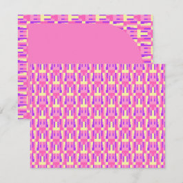 Tarjeta De Agradecimiento Patrón geométrico de bloque de píxeles rosa pastel