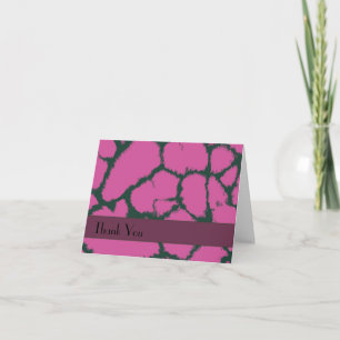 Tarjeta De Agradecimiento Patrón Giraffe Rosa Gracias