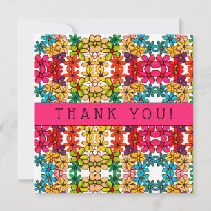 Tarjeta De Agradecimiento Patrón Kaleidoscope Resumen de potencia de las flo
