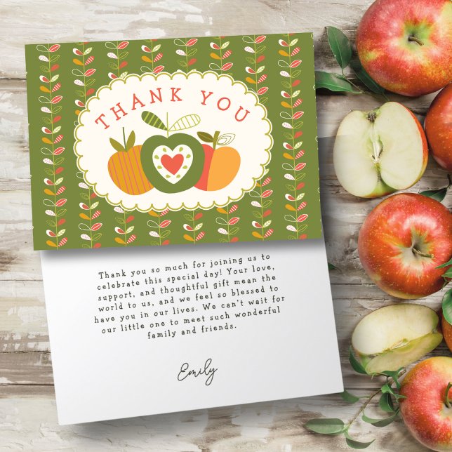 Tarjeta De Agradecimiento Patrón temático de otoño Género Baby Shower neutro (Subido por el creador)