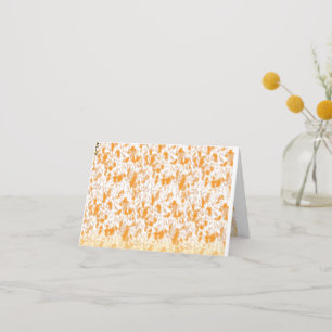 Tarjeta De Agradecimiento Patrón textil con un vibrante naranja y gol