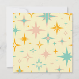 Tarjeta De Agradecimiento Pattern of colorful retro stars