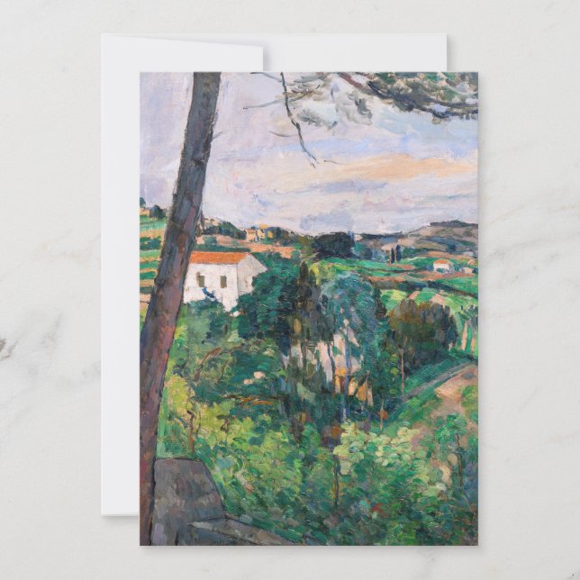 Tarjeta De Agradecimiento Paul Cezanne - Árbol de pinos en Estaque (Anverso)