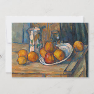 Tarjeta De Agradecimiento Paul Cezanne - Bodegón con jarra de leche y frutas