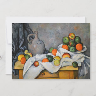 Tarjeta De Agradecimiento Paul Cezanne - Cortina, Jarra y Frutero