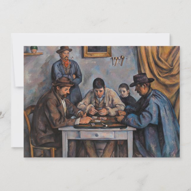 Tarjeta De Agradecimiento Paul Cezanne - Los jugadores de cartas (Anverso)