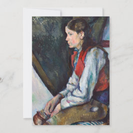 Tarjeta De Agradecimiento Paul Cezanne - Niño en el chaleco rojo