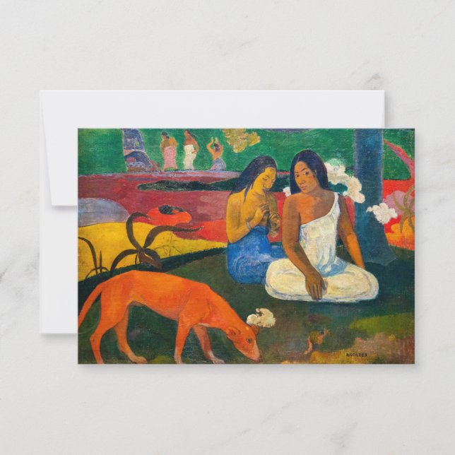 Tarjeta De Agradecimiento Paul Gauguin - Arearea / El Perro Rojo (Anverso)