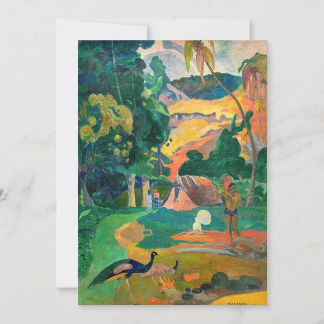 Tarjeta De Agradecimiento Paul Gauguin - Paisaje con Peacocks / Matamoe (Anverso)