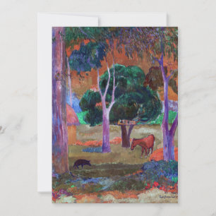 Tarjeta De Agradecimiento Paul Gauguin - Paisaje con un cerdo y un caballo