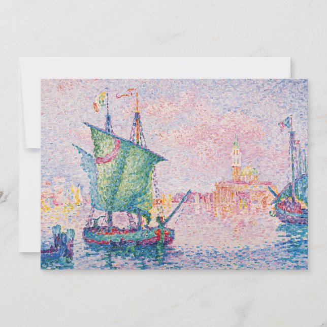 Tarjeta De Agradecimiento Paul Signac - Venecia, la nube rosa (Anverso)