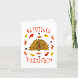 Tarjeta De Agradecimiento Pavo de Acción de Gracias Hermoso Hojas de Otoño B