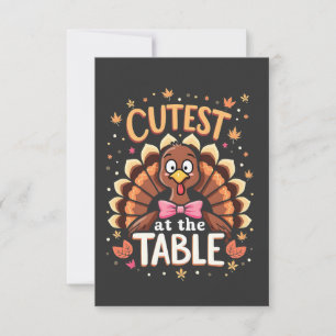 Tarjeta De Agradecimiento Pavo más lindo en la mesa Divertido Día de Acción