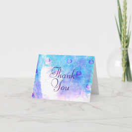 Tarjeta De Agradecimiento Pavo Real Resumen, Acuarela Gracias Cartas